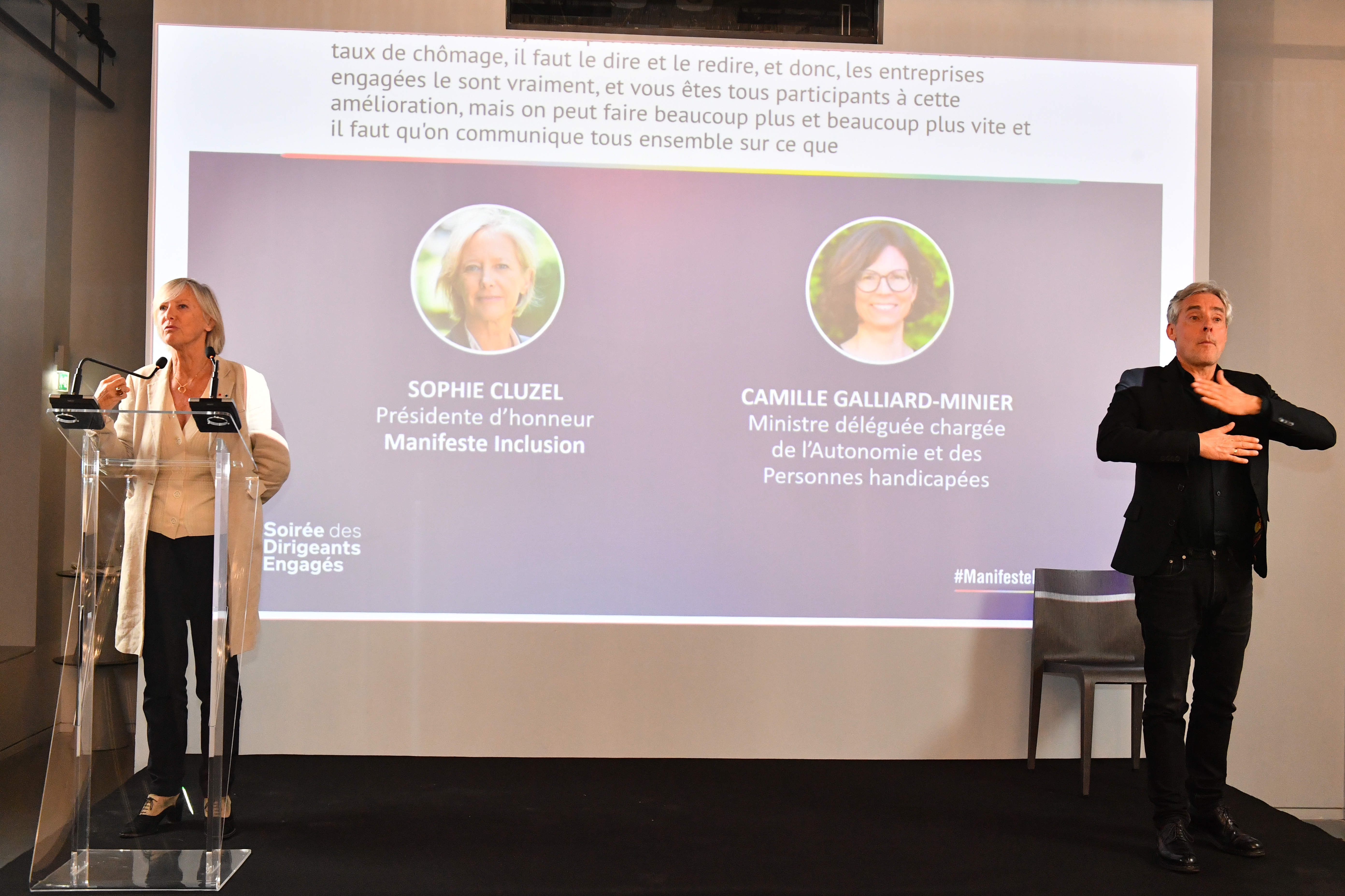 Sophie Cluzel, pr&eacute;sidente d'honneur du Manifeste Inclusion, &agrave; la Soir&eacute;e des Dirigeants Engag&eacute;s 2026
